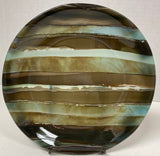 Bowl - 9 - Brown Stripe Stacked Glass