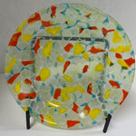 Bowl - 9 -Clear Confetti Stacked Glass