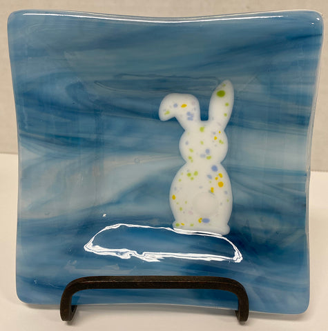 Dish - 5.5 - Blue Easter Bunny