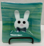 Dish - 5.5 - Green Easter Rabbit