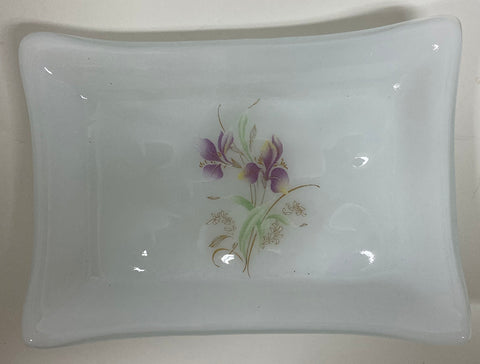 Soap Dish - White with Iris