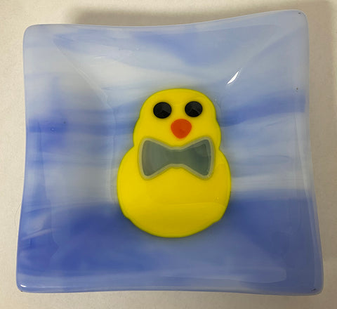 Dish - 5.5 - Blue Easter Chick